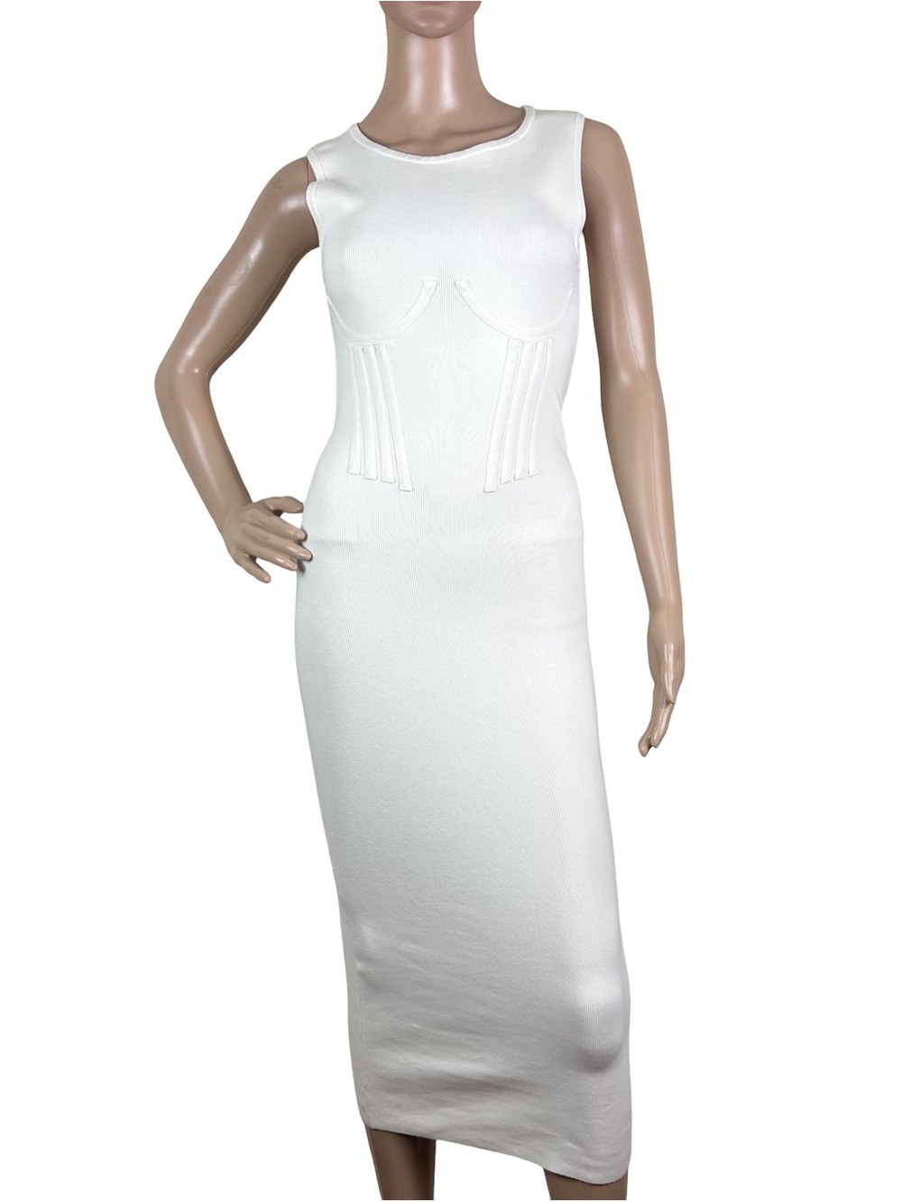 NEW GOOD AMERICAN SLEEVELESS KNIT MIDI DRESS